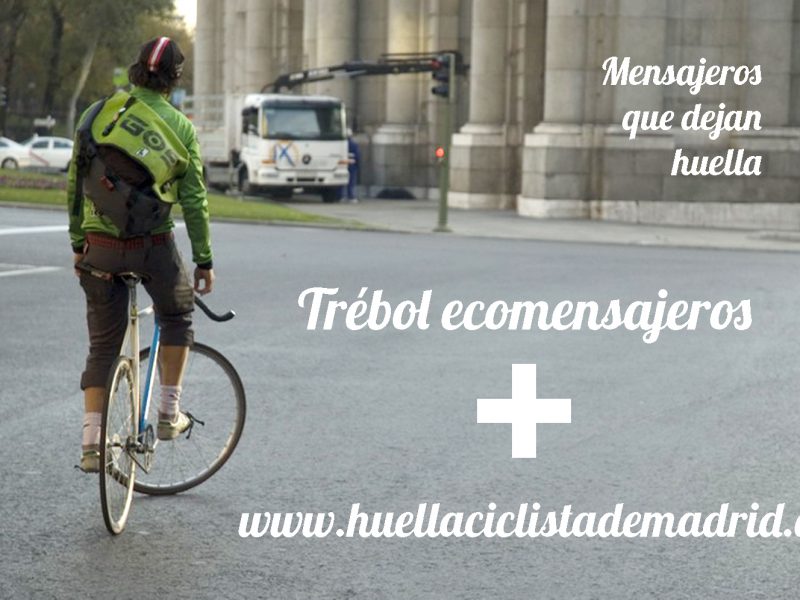 Trébol ecomensajeros se suma a dibujar la huella ciclista de Madrid