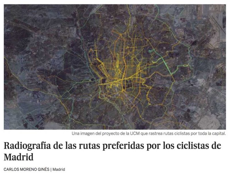 El País publica la investigación sobre la Huella Ciclista de Madrid